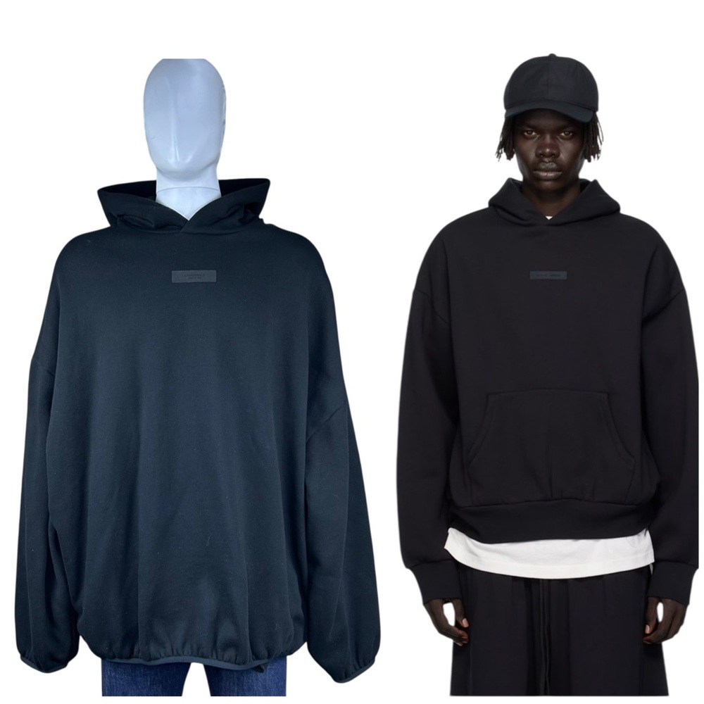 Fear of God Essentials Fleece Hoodie Mens 2XL Logo Thick Sweatshirt Grunge